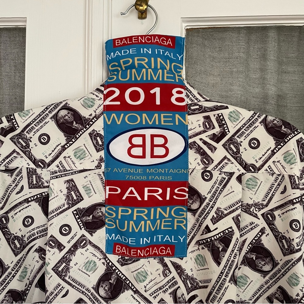 Balenciaga Spring/Summer 2018 Dollar Bill Shirt